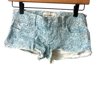 Abercrombie & Fitch girls mini denim jean shorts Floral size 12 festival summer